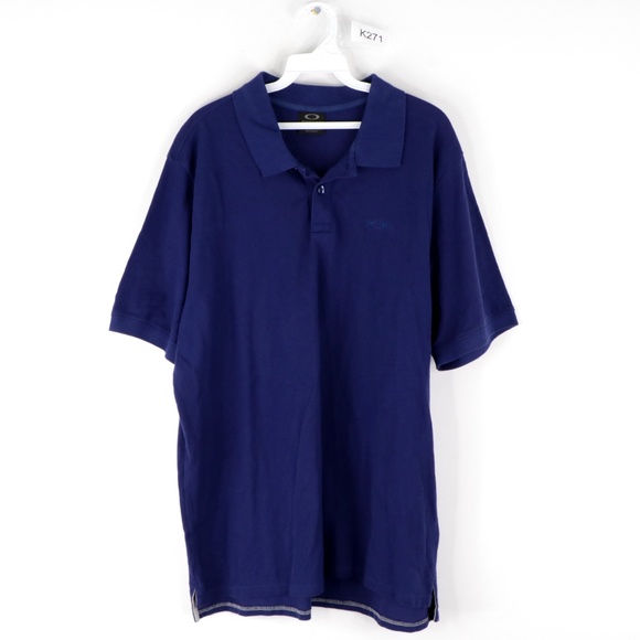 Oakley Stitched Logo Bubba Watson Golf Shirt Blue - Picture 1 of 8